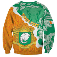 Personalised Ivory Coast Sweatshirt Elephant With Coat Of Arms - Wonder Print Shop