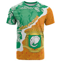 Personalised Ivory Coast T Shirt Elephant With Coat Of Arms - Wonder Print Shop