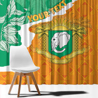 Personalised Ivory Coast Window Curtain Elephant With Coat Of Arms - Wonder Print Shop