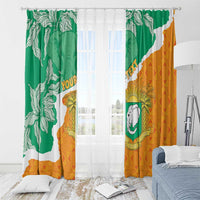 Personalised Ivory Coast Window Curtain Elephant With Coat Of Arms - Wonder Print Shop