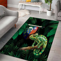 Reunion Island Area Rug Furcifer Pardalis With Coat Of Arms