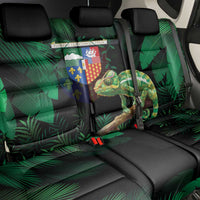 Reunion Island Back Car Seat Cover Furcifer Pardalis With Coat Of Arms