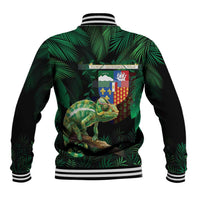 Reunion Island Baseball Jacket Furcifer Pardalis With Coat Of Arms