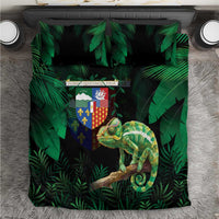 Reunion Island Bedding Set Furcifer Pardalis With Coat Of Arms