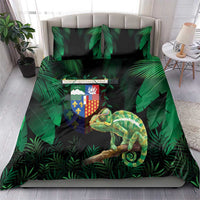 Reunion Island Bedding Set Furcifer Pardalis With Coat Of Arms