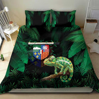 Reunion Island Bedding Set Furcifer Pardalis With Coat Of Arms