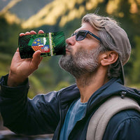 Reunion Island 4 in 1 Can Cooler Tumbler Furcifer Pardalis With Coat Of Arms