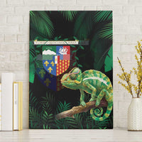 Reunion Island Canvas Wall Art Furcifer Pardalis With Coat Of Arms