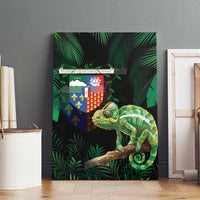 Reunion Island Canvas Wall Art Furcifer Pardalis With Coat Of Arms