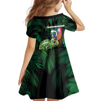 Reunion Island Family Matching Tank Maxi Dress and Hawaiian Shirt Furcifer Pardalis With Coat Of Arms