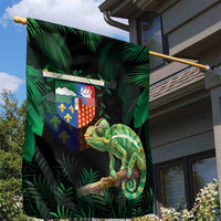 Reunion Island Garden Flag Furcifer Pardalis With Coat Of Arms
