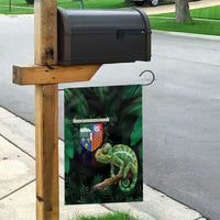 Reunion Island Garden Flag Furcifer Pardalis With Coat Of Arms