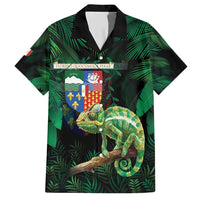 Reunion Island Hawaiian Shirt Furcifer Pardalis With Coat Of Arms