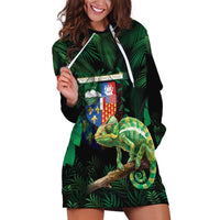 Reunion Island Hoodie Dress Furcifer Pardalis With Coat Of Arms