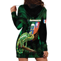 Reunion Island Hoodie Dress Furcifer Pardalis With Coat Of Arms