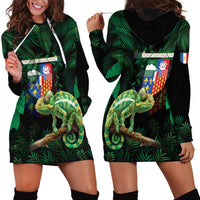 Reunion Island Hoodie Dress Furcifer Pardalis With Coat Of Arms