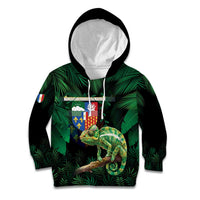 Reunion Island Kid Hoodie Furcifer Pardalis With Coat Of Arms
