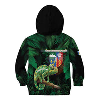 Reunion Island Kid Hoodie Furcifer Pardalis With Coat Of Arms