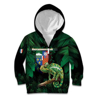 Reunion Island Kid Hoodie Furcifer Pardalis With Coat Of Arms