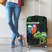 Reunion Island Luggage Cover Furcifer Pardalis With Coat Of Arms