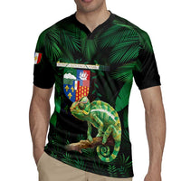 Reunion Island Rugby Jersey Furcifer Pardalis With Coat Of Arms - Wonder Print Shop