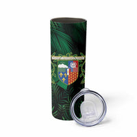 Reunion Island Skinny Tumbler Furcifer Pardalis With Coat Of Arms - Wonder Print Shop