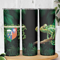Reunion Island Skinny Tumbler Furcifer Pardalis With Coat Of Arms - Wonder Print Shop
