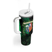 Reunion Island Tumbler With Handle Furcifer Pardalis With Coat Of Arms - Wonder Print Shop