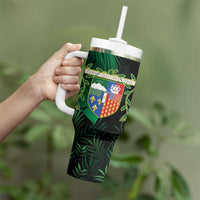 Reunion Island Tumbler With Handle Furcifer Pardalis With Coat Of Arms - Wonder Print Shop