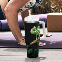 Reunion Island Tumbler With Handle Furcifer Pardalis With Coat Of Arms - Wonder Print Shop