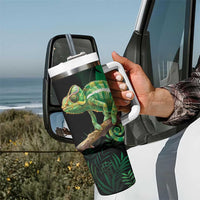 Reunion Island Tumbler With Handle Furcifer Pardalis With Coat Of Arms - Wonder Print Shop