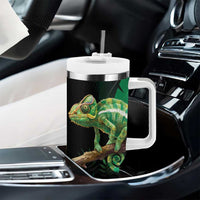 Reunion Island Tumbler With Handle Furcifer Pardalis With Coat Of Arms - Wonder Print Shop