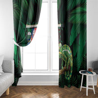 Reunion Island Window Curtain Furcifer Pardalis With Coat Of Arms - Wonder Print Shop