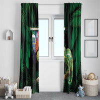 Reunion Island Window Curtain Furcifer Pardalis With Coat Of Arms - Wonder Print Shop
