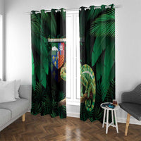 Reunion Island Window Curtain Furcifer Pardalis With Coat Of Arms - Wonder Print Shop