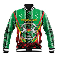 Personalised Burkina Faso Baseball Jacket Coat Of Arms Bogolan Pattern