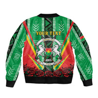 Personalised Burkina Faso Bomber Jacket Coat Of Arms Bogolan Pattern