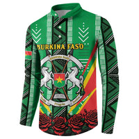 Personalised Burkina Faso Button Sweatshirt Coat Of Arms Bogolan Pattern
