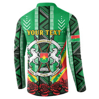 Personalised Burkina Faso Button Sweatshirt Coat Of Arms Bogolan Pattern