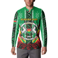 Personalised Burkina Faso Button Sweatshirt Coat Of Arms Bogolan Pattern