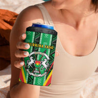 Personalised Burkina Faso 4 in 1 Can Cooler Tumbler Coat Of Arms Bogolan Pattern