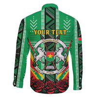 Personalised Burkina Faso Family Matching Short Sleeve Bodycon Dress and Hawaiian Shirt Coat Of Arms Bogolan Pattern