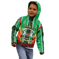 Personalised Burkina Faso Kid Hoodie Coat Of Arms Bogolan Pattern