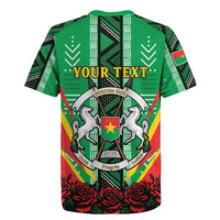 Personalised Burkina Faso Rugby Jersey Coat Of Arms Bogolan Pattern