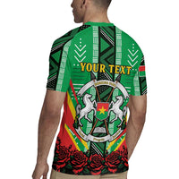 Personalised Burkina Faso Rugby Jersey Coat Of Arms Bogolan Pattern