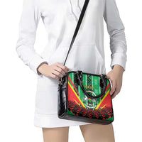 Personalised Burkina Faso Shoulder Handbag Coat Of Arms Bogolan Pattern
