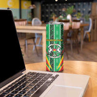 Personalised Burkina Faso Skinny Tumbler Coat Of Arms Bogolan Pattern