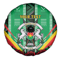 Personalised Burkina Faso Spare Tire Cover Coat Of Arms Bogolan Pattern