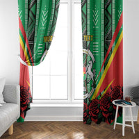 Personalised Burkina Faso Window Curtain Coat Of Arms Bogolan Pattern