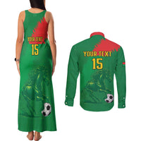 Custom Burkina Faso Football Couples Matching Tank Maxi Dress and Long Sleeve Button Shirt Go Les Etalons